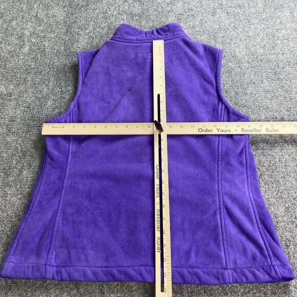 Caribbean Joe Vest Womens M Jacket Purple Fleece Lined Zip Up Activewear CJ - Picture 4 of 7